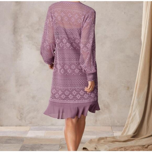 Sundance Lavender Lace Maxine Long Sleeve Dress NWT - Picture 2 of 6